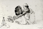 1000BW0027-01
&copy;
Spinning at a Wheel, by John Lockwood Kipling. India, late 19th century
