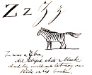 2013GU4706-01
©
Z was a Zebra, all striped white and black..., by Edward Lear. England, late 19th century 2013GU4706-01
©
Z was a Zebra, all striped white and black..., by Edward Lear. England, late 19th century