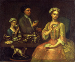 2006AT0998-01
&copy; Victoria and Albert Museum, London
A Family of Three at Tea, by Richard Collins. England, early 18th century