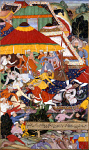 2006BD6476-01
&copy; Victoria and Albert Museum, London
The Wounding of Khan Kilan by Rajputs, by Sarwan. India, late 16th century