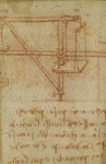 2006AW1315-01
&copy; Victoria and Albert Museum, London
Sketch of pulley, by Leonardo da Vinci. Italy, 15th-16th century