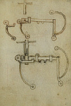 2006AW1369-01
&copy; Victoria and Albert Museum, London
Sketch of machinery, by Leonardo da Vinci. Italy, 15th-16th century