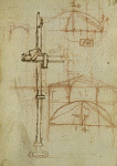 2006AW1396-01
&copy; Victoria and Albert Museum, London
Sketch of machinery, by Leonardo da Vinci. Italy, 15th-16th century