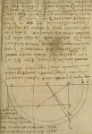 2006AW1852-01
&copy; Victoria and Albert Museum, London
Text with geometric sketches, by Leonardo da Vinci. Italy, 15th-16th century