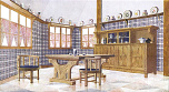 2006AL3873-01
&copy;
Salle � Manger en Br�tagne from Int�rieurs en couleurs, by L�on Jallot. Paris, France, early 20th century