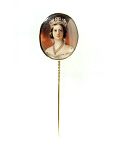2006BB5310-01
&copy; Victoria and Albert Museum, London
Queen Victoria, miniature on a stickpin, by William Essex. England, 19th century