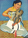 2006AJ5109-01
&copy;
Girl playing the violin. Burma, late 19th century
