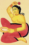 2006AJ6501-01
&copy;
Courtesan with a mirror, by Nibaran Chandra Ghosh. Calcutta, India, 20th century