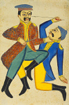 2006AM6225-01
&copy; Victoria and Albert Museum, London
Two men fighting. India, late 19th century