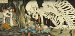 2006AU8714-01
&copy; Victoria and Albert Museum, London
The Witch Takiyashi calling up a monstrous skeleton-spectre to frighten Mitsukuni, by Utagawa Kuniyoshi. Japan, mid-19th century