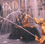 1000VK0038-01
&copy; Victor Kennet
Fountains with gold figures at the Peterhof, photo Victor Kennett. St Petersburg, Russia, 20th century